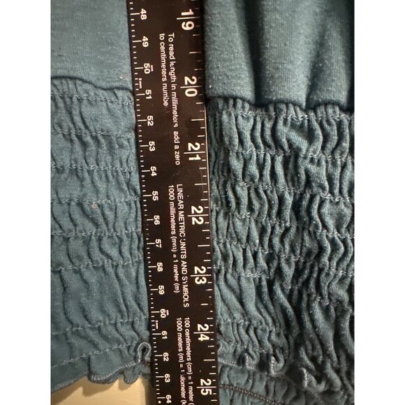 Women’s Size Small 6 Degrees Y2K Green Babydoll Tank Top Smocked Waist - Picture 6 of 7